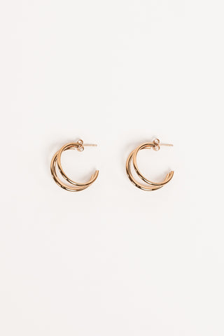 Earrings ladies gold 3 rows - Silvy
