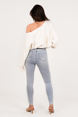 Skinny jeans high waist light blue - Java
