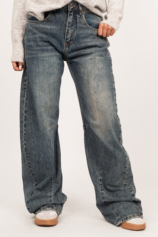 Ballonjeans Acid-Wash-Blau - Roxy