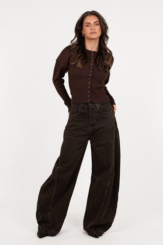 Balloon fit jeans brown - Zia