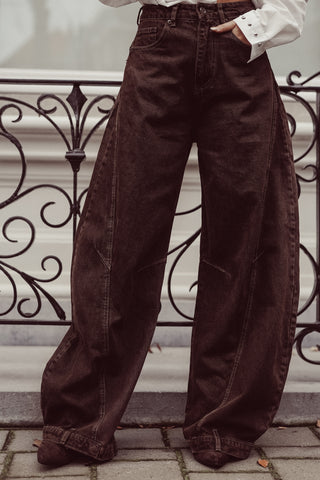 Balloon fit jeans brown - Zia