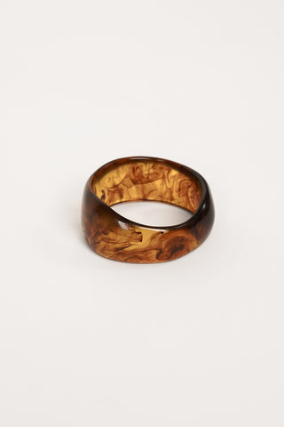 Bangle bracelet wide marble brown - Evi