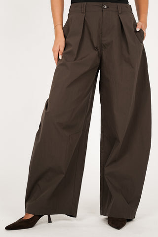 Barrel broek katoen bruin - Lara