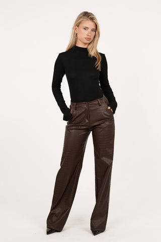 Schwarzer Basic-Body mit langen Ärmeln - Caro