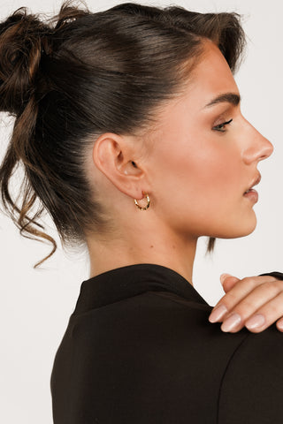 Basic earrings gold twisted - Blair