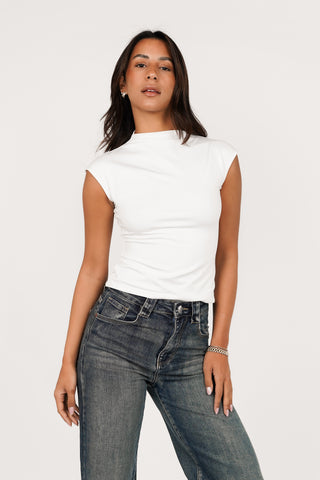 Basic short-sleeved top white - Indy