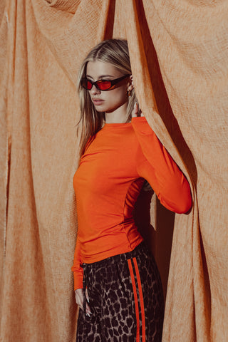 Basic long sleeve top orange - Jada