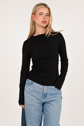 Basic long sleeve top black - Jada