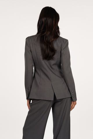 Asymmetrischer Damenblazer in Schokoladenbraun - Maya