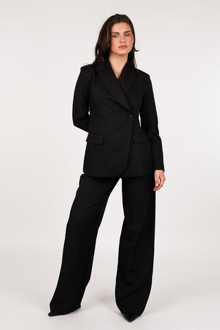 Women's asymmetric blazer in chocolate brown - Maya