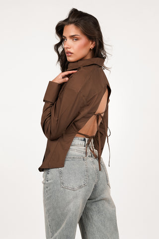 Women's Fitted Blouse Brown - Layla