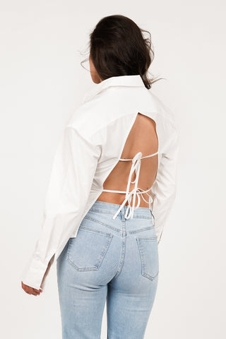 Women's fitted white blouse - Layla