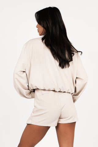Zipped bomber jacket beige - Britney