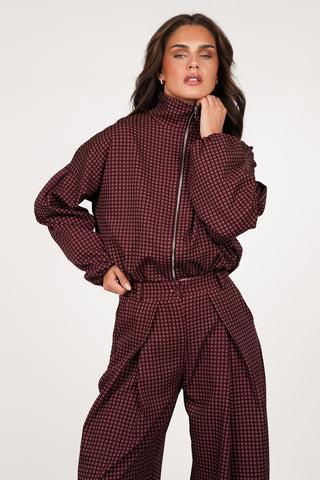 Bomberjas met print bordeaux - Mikky