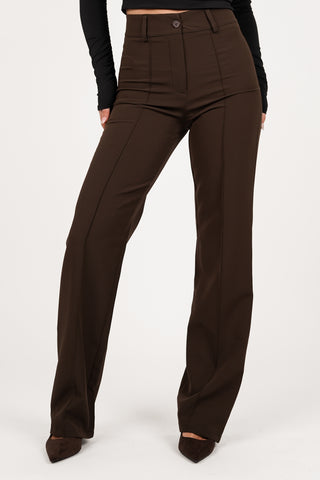 Burgundy trousers for women with a wide fit - Rachel