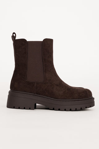 Chelsea boots suedelook donker bruin - Regan