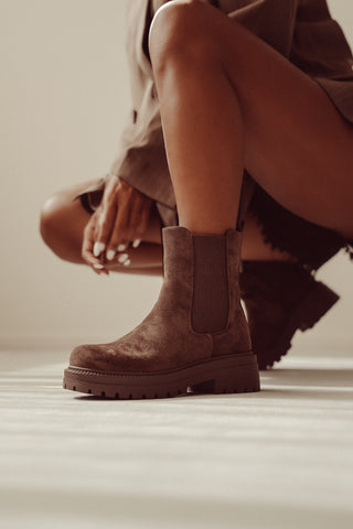 Chelsea boots suedelook mokka bruin - Regan