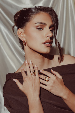 Chunky gold earrings - Perla