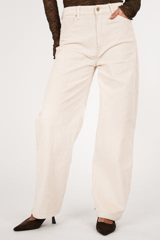 Corduroy jeans balloon fit beige - Fauve