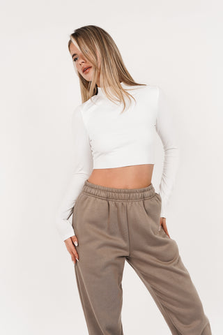 Long sleeve crop top white - Zosja