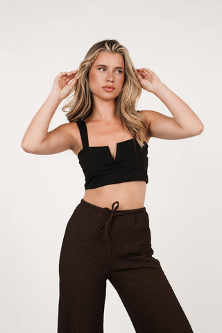Cropped bandeau top black - Francis