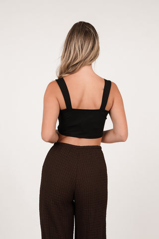 Cropped bandeau top black - Francis