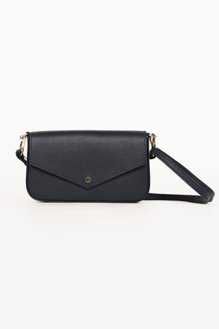 Leather crossbody bag dark blue - Brandy