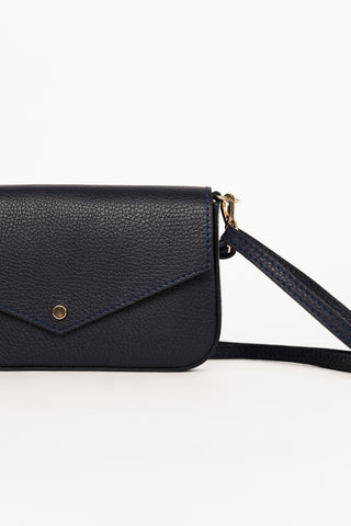 Leather crossbody bag dark blue - Brandy
