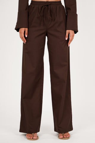 Linnen broek dames bruin - Tate