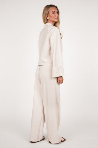 Linnen broek dames beige - Tate