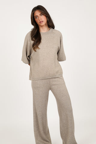 Loungewear set gebreid taupe - Harley