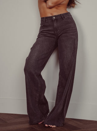 Tall Wide Leg Jeans Acid Wash Blau - Macy