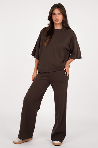 Loungewear set gebreid bruin - Harley