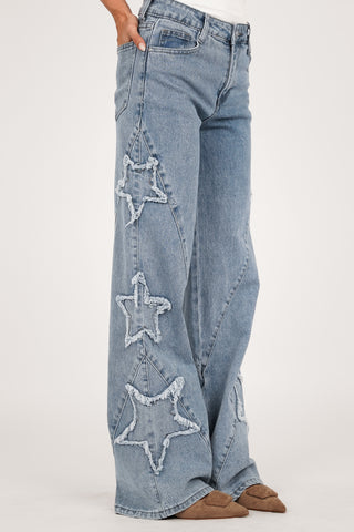 Straight leg jeans ster blauw - Viola