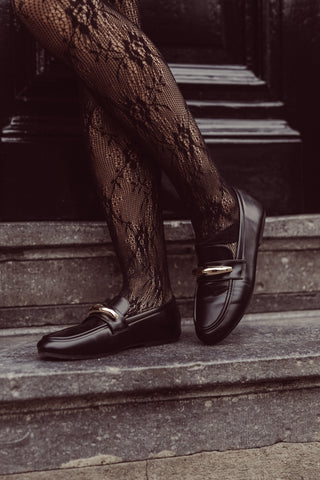 Loafers with gold detail black - Marni