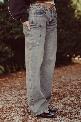 Barrel jeans with pockets blue - Xenna