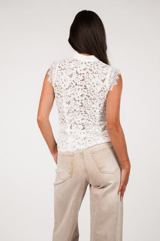 Kanten gilet wit - Maxie