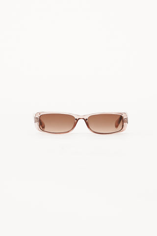 Narrow sunglasses with clear pink frame - Paloma
