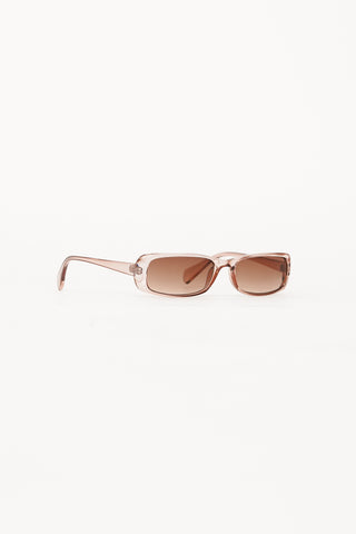Narrow sunglasses with clear pink frame - Paloma