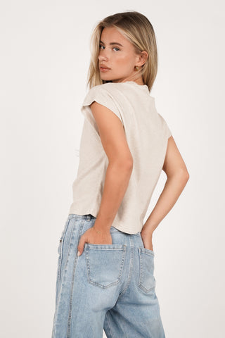 Zachte top knitted beige - Eline