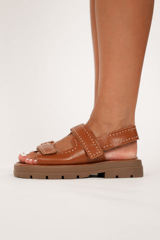 Sandalen camel met studs - Mitchy