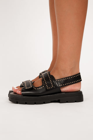 Sandalen zwart met studs - Mitchy