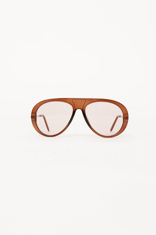 Oversized brown aviator sunglasses - Alana