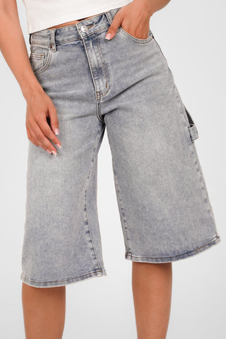 Denim jort dames licht blauw - Dallas