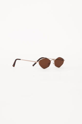 Cat-eye narrow brown sunglasses - Violet