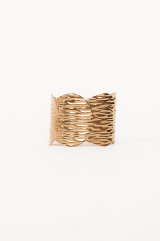 Bracelet gold textured wide - Riva