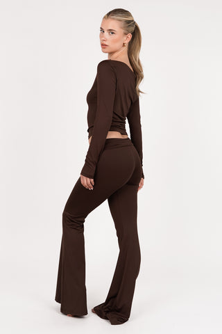 Flared leggings brown - Hope