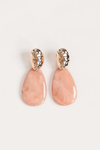 Ovale oorhangers roze - Olena