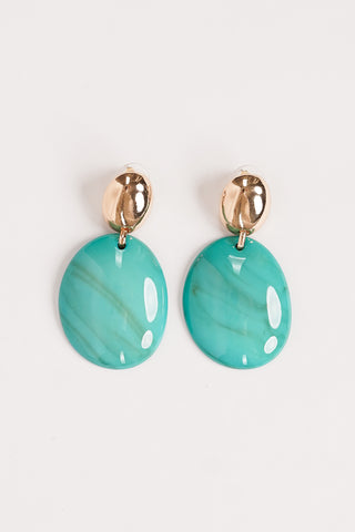 Oorhangers rond turquoise - Sidney
