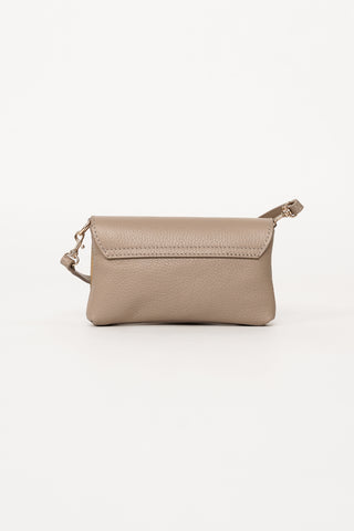 Leather clutch taupe - Axelle
